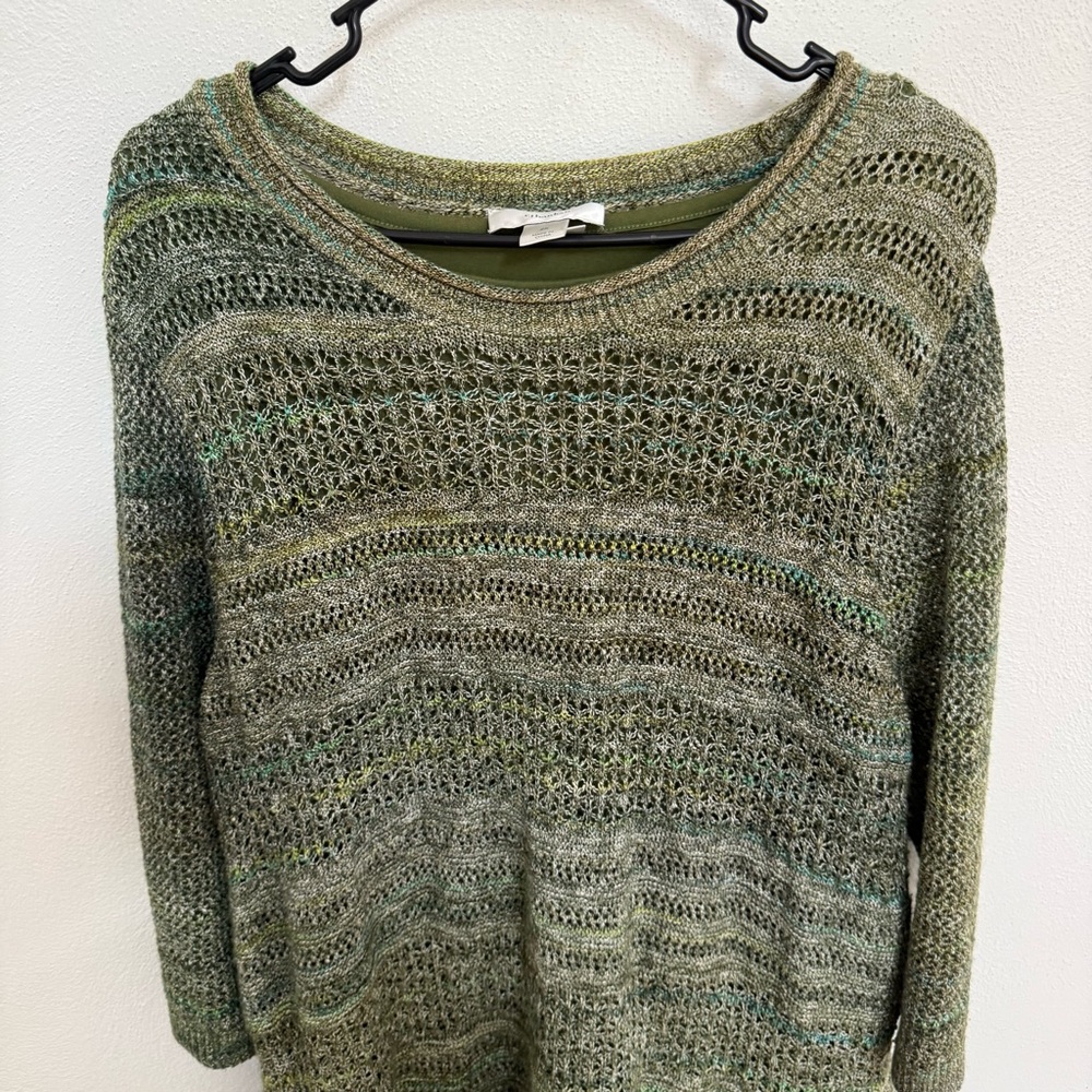 CJ Banks Green Knit Sweater - Picture 3 of 9